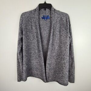 Apt 9  Women's Open Cardigan Sweater XS 100% Cashmere Gray Draped Waterfall Soft
